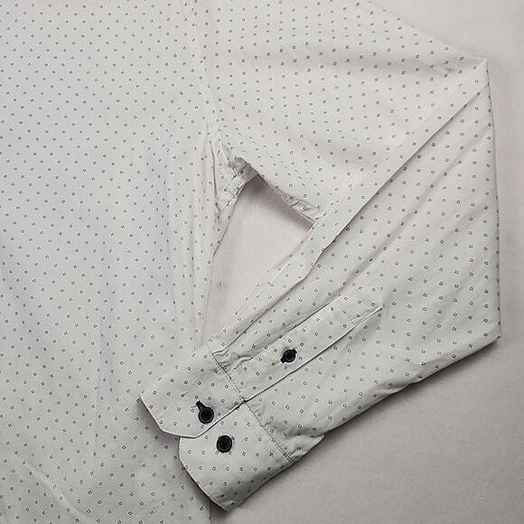 Denim & Flower Ricky Singh Mens White Blue Slim Fit Button Down XL Shirt - Picture 4 of 11